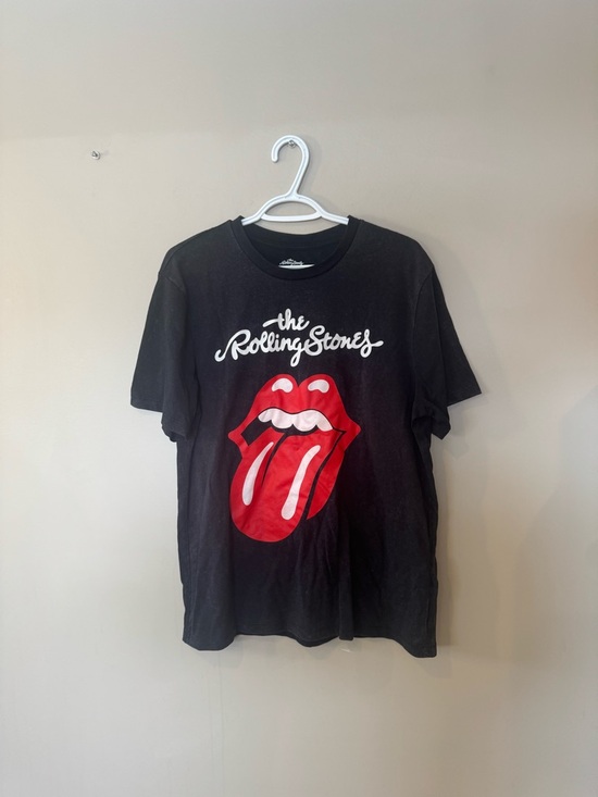 the Rolling Stones Other - the Rolling Stones Black Graphic Logo Tee with White Print